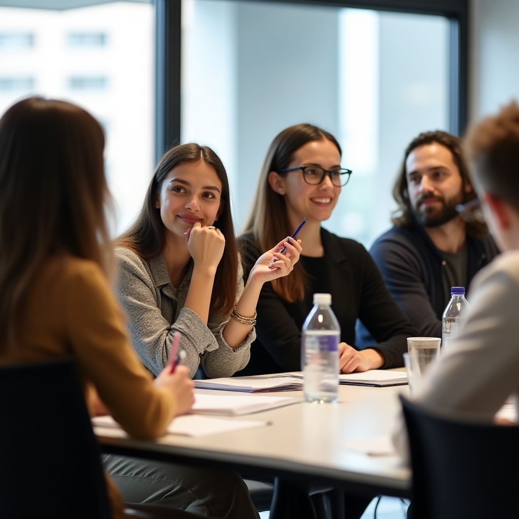 Un grupo de personas en un taller de finanzas