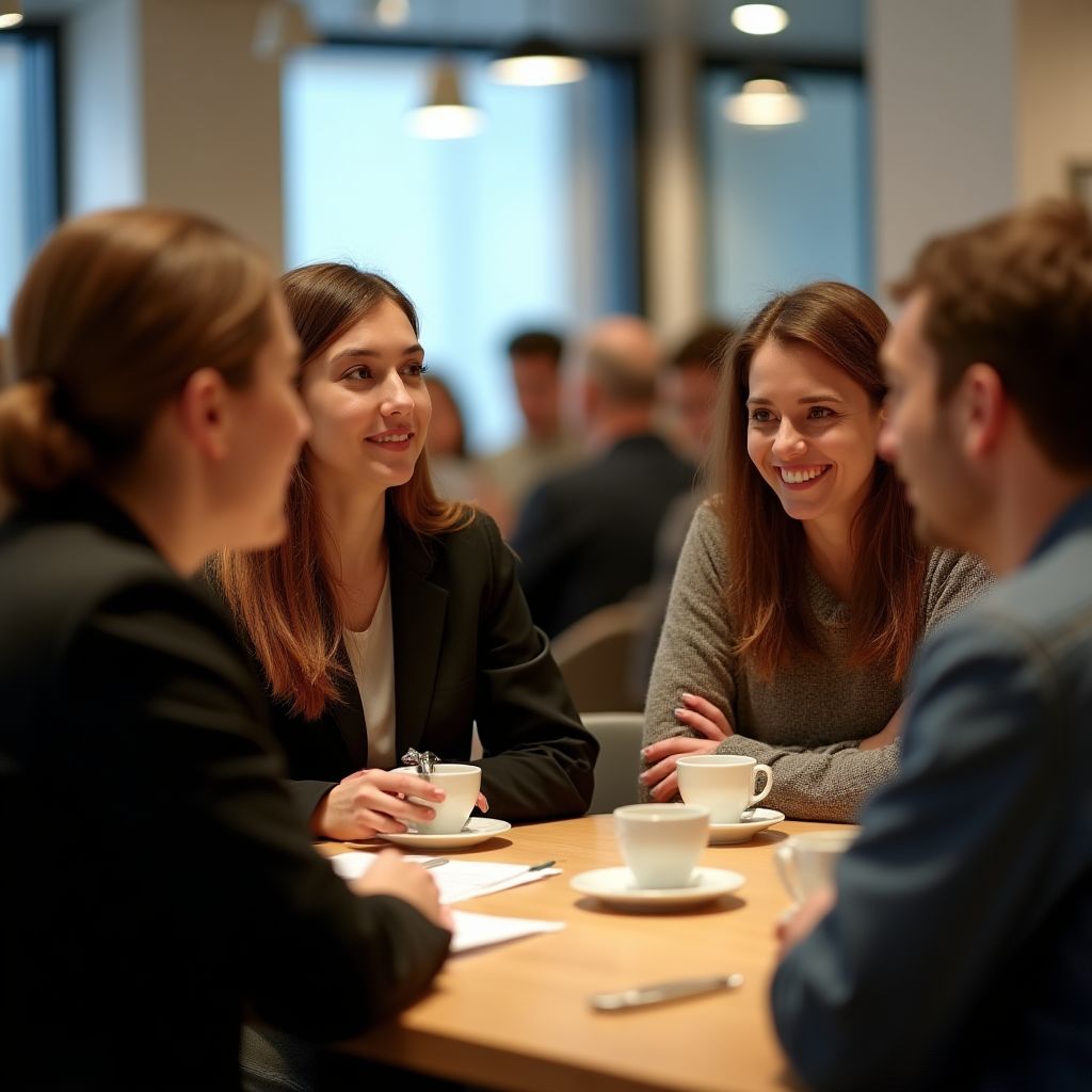 Personas haciendo networking en un evento